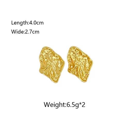 Elegant Bohemian Style Stainless Steel Earrings Luxury Feelings French Vintage 18K Studs Floral Print Heart Shape Butterfly Knot