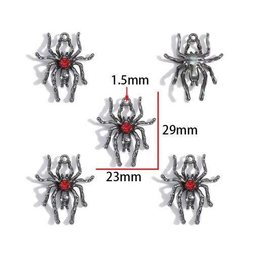 Spider Pendant Crafted from Zinc Featuring Gem Inlay Jewelry Making Technique