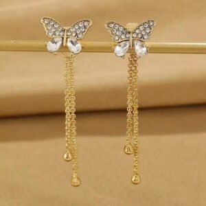 Pearl Dangling Earrings for Adults with Claw Setting, Zinc Alloy Material, KC Golden UV Plated and Zircon Inlay