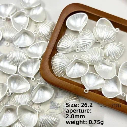 Polished Acrylic Shell Pendant in White, Commute Style Jewelry Accessory