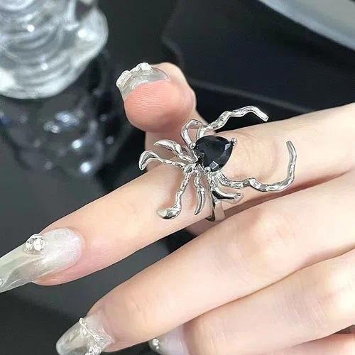 Gothic U Shape Irregular Open Ring for Women in Alloy, 1 Piece, Perfect for Halloween