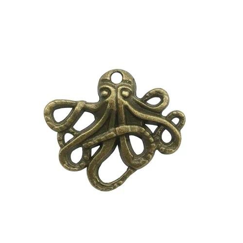 Ocean Alloy Pendant with Shell Inlay, Electroplated Finish in Cyan, Marine Style DIY Jewelry