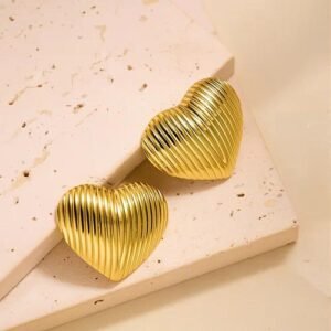 Special Interest Light Luxury Geometric Irregular Whole Body Titanium Steel Oil Pressure 18K Gold Ear-Ring Clip Women's Fashion High-Grade Earrings Wholesale
