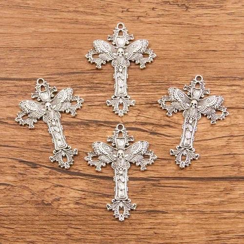 Zinc Alloy Skull Butterfly Pendant Charms Hollow Craft DIY Jewelry Accessories 38*51mm Cold Style Electroplated Alloy Parts