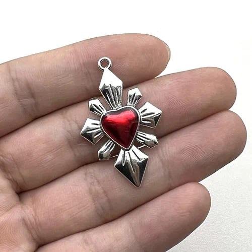 Heart Shape Pendant DIY Jewelry Accessory, 1 Piece Zinc Alloy with Gold Plated Electroplated Design