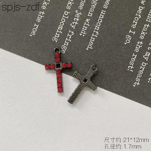 Handmade Gothic Black Heart Butterfly Cross Lock Pendant DIY Necklace Bracelet Earring Accessories Alloy Material Unique Style