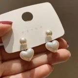 Elegant Square Earrings with Imitation Pearl and Rhinestones, Electroplated Design Featuring 925 Sterling Silver Posts for Women