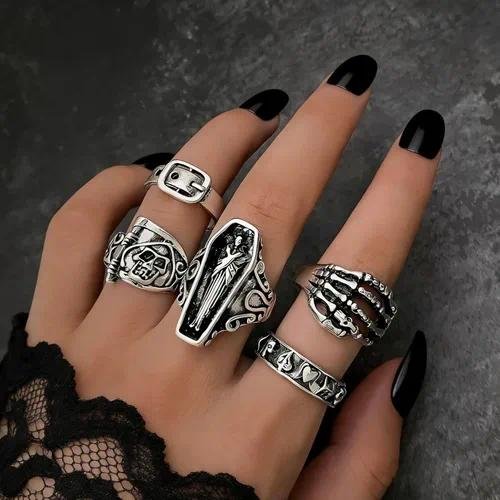 Animal Pattern Rings For Women Featuring Turquoise Inlay and Electroplated Alloy Design
