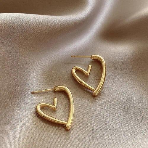 925 Silver Needle Retro Hong Kong Style Women's Geometric Hoops Earrings Luxury Sensation Metal Jewelry Fashion Accessory