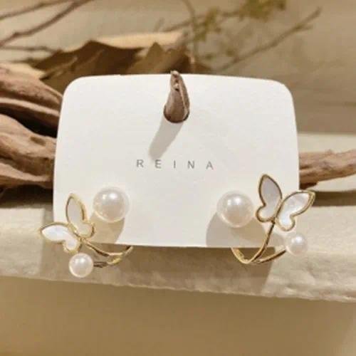 Elegant Square Earrings with Imitation Pearl and Rhinestones, Electroplated Design Featuring 925 Sterling Silver Posts for Women