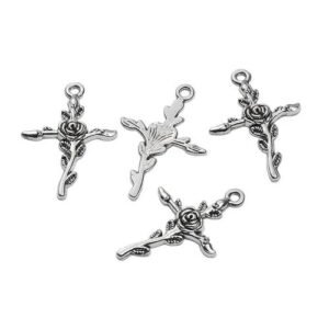 Gothic Alloy Cross Connector with Enamel Finish for Jewelry Making Accessories
