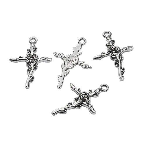 Gothic Alloy Cross Connector with Enamel Finish for Jewelry Making Accessories