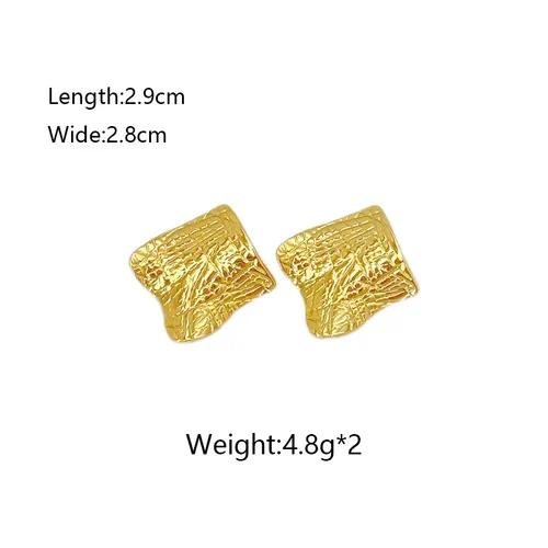 Elegant Bohemian Style Stainless Steel Earrings Luxury Feelings French Vintage 18K Studs Floral Print Heart Shape Butterfly Knot