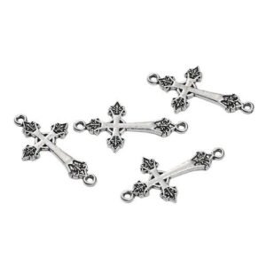 Gothic Alloy Cross Connector with Enamel Finish for Jewelry Making Accessories