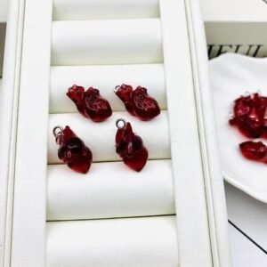 Heart Shape Acrylic Pendant with Carving Craftsmanship in Gold Jewelry Accessories