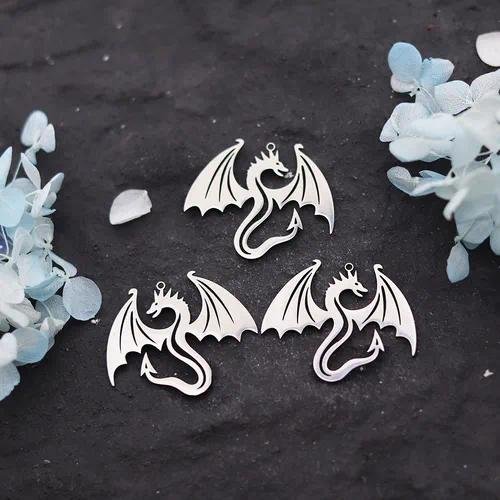 Electroplated Metal Dragon Pendant in Gold, 1 Piece Jewelry Accessory for Commute Style