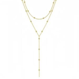 Round Waterproof Non Tarnish Necklace with 304 Stainless Steel Beaded Chain for Women