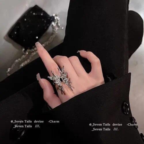 Elegant Classic Style Heart Shape Butterfly Alloy Plating Zircon Women's Open Rings