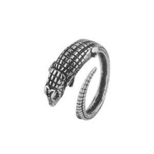 Adjustable Size Crocodile Ring For Women Cute Small Animal Jewelry  Ring European Style Fashionable Metal Accessory