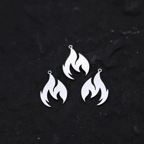 Electroplated Metal Flame Pendant, 1 Piece, Available in Gold Jewelry Accessories