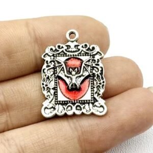 Handmade Zinc Alloy Pendant Gothic Style Bat Necklace Punk Personality Dark Style Totem Pattern Jewelry Accessory