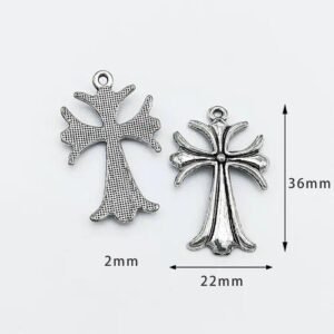 10 PCS Alloy Cross Pendants for DIY Jewelry Making, Electroplated Design Accessories