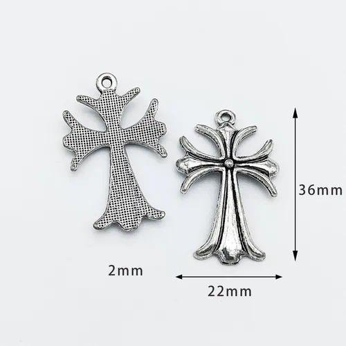 10 PCS Alloy Cross Pendants for DIY Jewelry Making, Electroplated Design Accessories