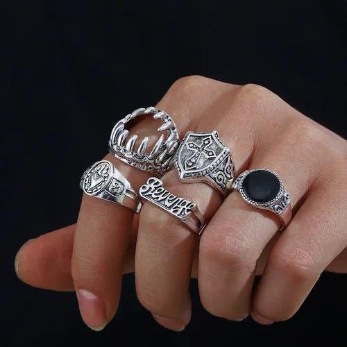 Animal Pattern Rings For Women Featuring Turquoise Inlay and Electroplated Alloy Design