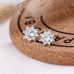 Fashion Geometric Stud Earrings for Women with Pearl Design, Alloy Material, 1 Pair