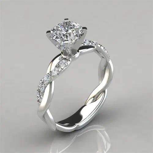 Fashion Alloy Ring for Women Featuring Rhinestones and Artificial Gemstones, 1 Piece Floral Design