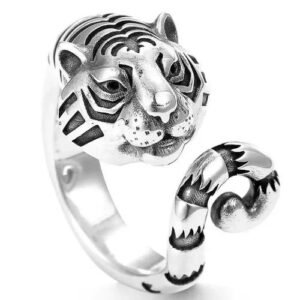 Tiger Open Ring for Women in Simple Style, Made of Durable Zinc Alloy