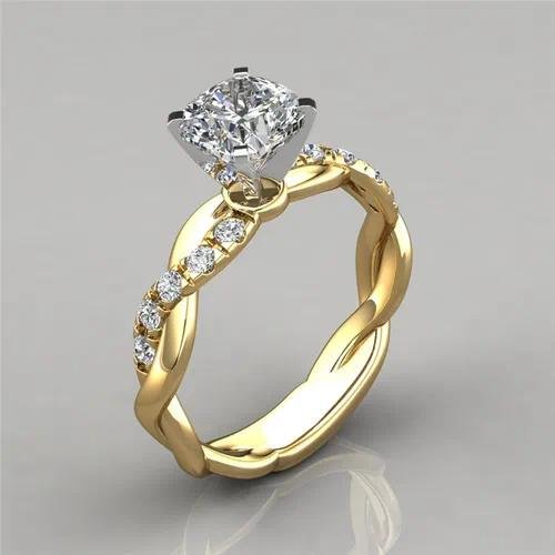 Fashion Alloy Ring for Women Featuring Rhinestones and Artificial Gemstones, 1 Piece Floral Design