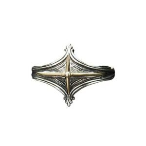 Retro Unisex Silver Cross Open Ring in Zinc Alloy with Electroplated Finish