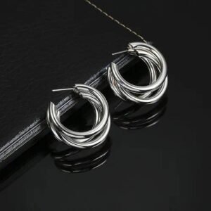 Fashion Geometric Gold Earrings for Women, Electroplated Alloy Design Featuring No Inlaid Material