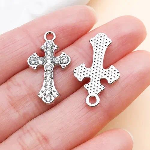 Cross Pendant in Alloy with KC Golden Plated Electroplated Finish, Commute Style Jewelry Accessories in KC Gold