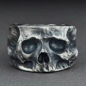 Skull Head Punk Style Ring Retro Funny Finger Ring New Model Alloy Material Unisex Any Occasion Suitable Jewelry Accessory