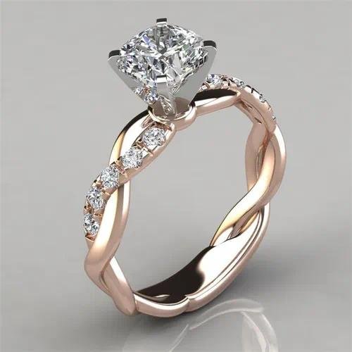 Fashion Alloy Ring for Women Featuring Rhinestones and Artificial Gemstones, 1 Piece Floral Design