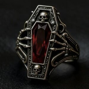 Punk Skull Ring for Women in Alloy with Electroplated Finish, Perfect for Halloween