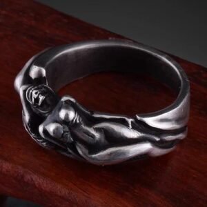 Retro  Ring For Men With Two Naked Women A Spring Dream Index Finger Ring Simple Small Popular Accessories