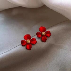 Sweet Heart Shape Stud Earrings for Women with Imitation Pearl and Rhinestones, Electroplated Design