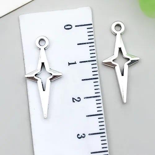 DIY Alloy Star Pendant Necklace Bracelet Earring Hollow Out Cross Four Pointed Star Jewelry Accessories Handmade Craft Supplies
