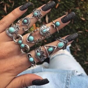 Animal Pattern Rings For Women Featuring Turquoise Inlay and Electroplated Alloy Design