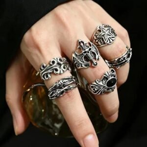 Animal Pattern Rings For Women Featuring Turquoise Inlay and Electroplated Alloy Design