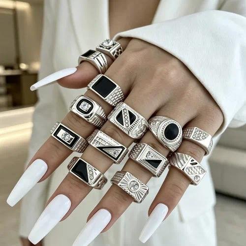 Animal Pattern Rings For Women Featuring Turquoise Inlay and Electroplated Alloy Design