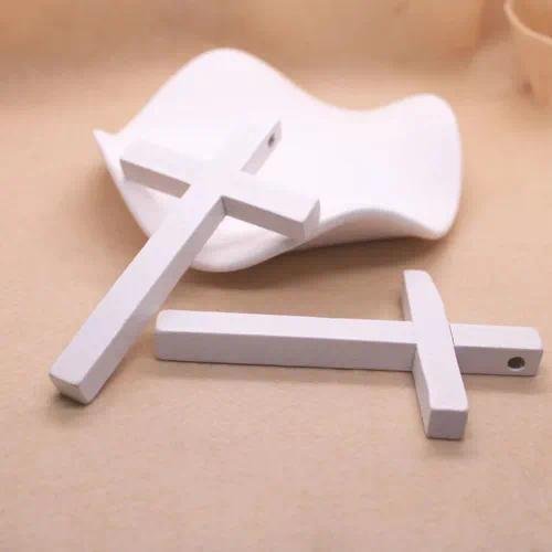 Handmade Wooden Cross Pendant 10*6cm DIY Craft Gift Item Cross Decoration Handheld Wooden Cross Ornament