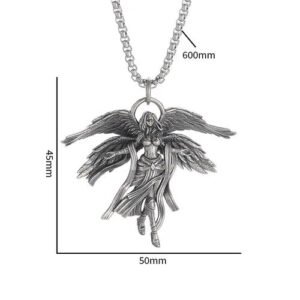 Eco-Friendly Alloy Four-Winged Angel Pendant Vintage Personalized Fashion Goddess Necklace Unisex Ins Style Jewelry Accessory