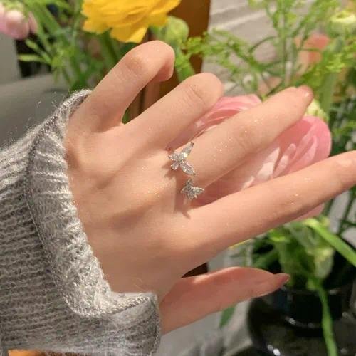 Open Ring Pattern 108442 for Women, Electroplated Copper with Zircon Inlay, Adjustable Size