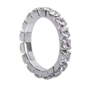 Geometric Rhinestones Ring for Women with Artificial Gemstones, Adjustable Size