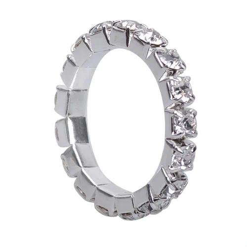 Geometric Rhinestones Ring for Women with Artificial Gemstones, Adjustable Size