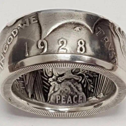 Retro Men's Geometric Alloy Ring Featuring Electroplated Design, 1 Piece